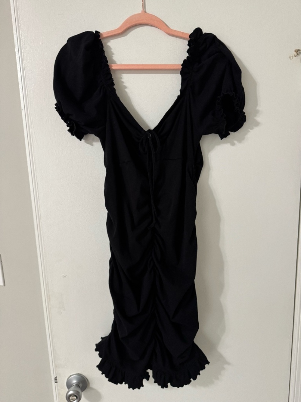 SHEIN Black off the Shoulder Scrunch Dress